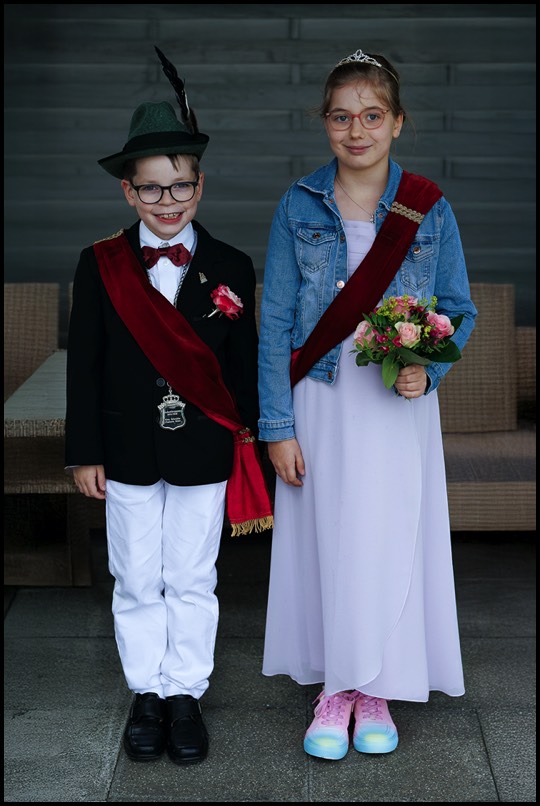 Kinderkönigspaar Kian Schrubba und Charlotte Klein