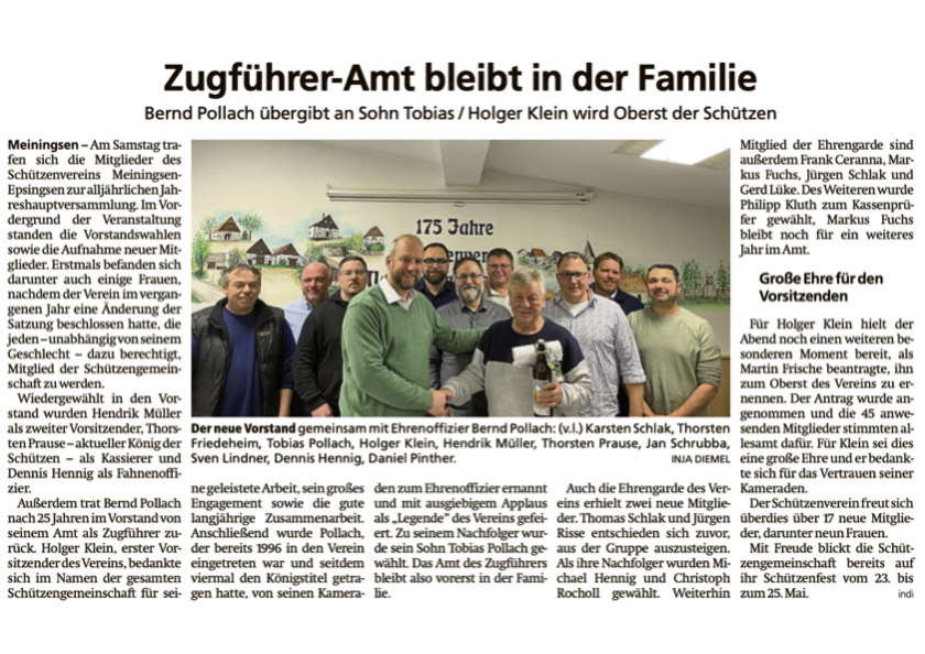 Jahreshauptversammlung 2026